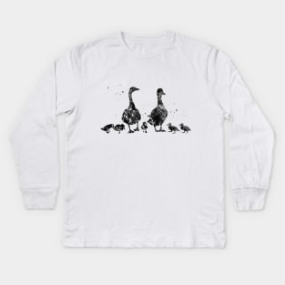 Duck Family Kids Long Sleeve T-Shirt